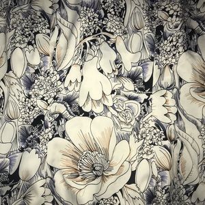 High neck collared 90’s patterned dress